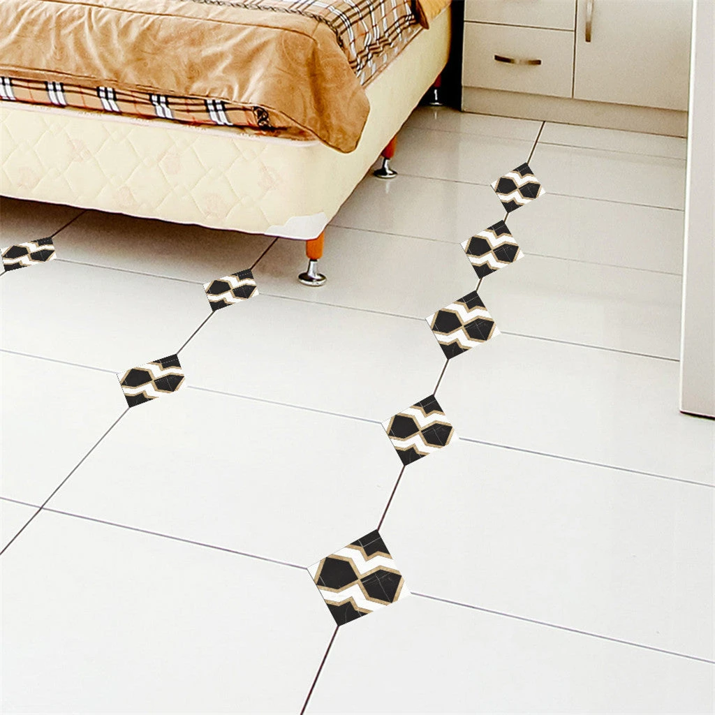 Follure Home Decor 10 Pcs/Set Ceramic Tile Stickers Self Adhesive Tiles Art Diagonal 3D Floor Stick 4 Follure Home Decor 10 Pcs/Set Ceramic Tile Stickers Self Adhesive Tiles Art Diagonal 3D Floor Stick - Image 2