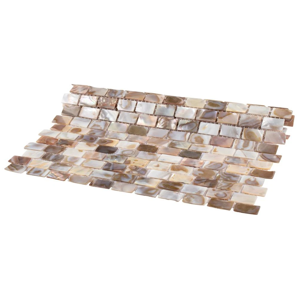 Merola Tile Conchella Subway Natural 12-1/4 In. X 12-1/2 In. X 2 Mm Natural Seashell Mosaic Tile 6 Merola Tile Conchella Subway Natural 12-1/4 In. X 12-1/2 In. X 2 Mm Natural Seashell Mosaic Tile - Image 4