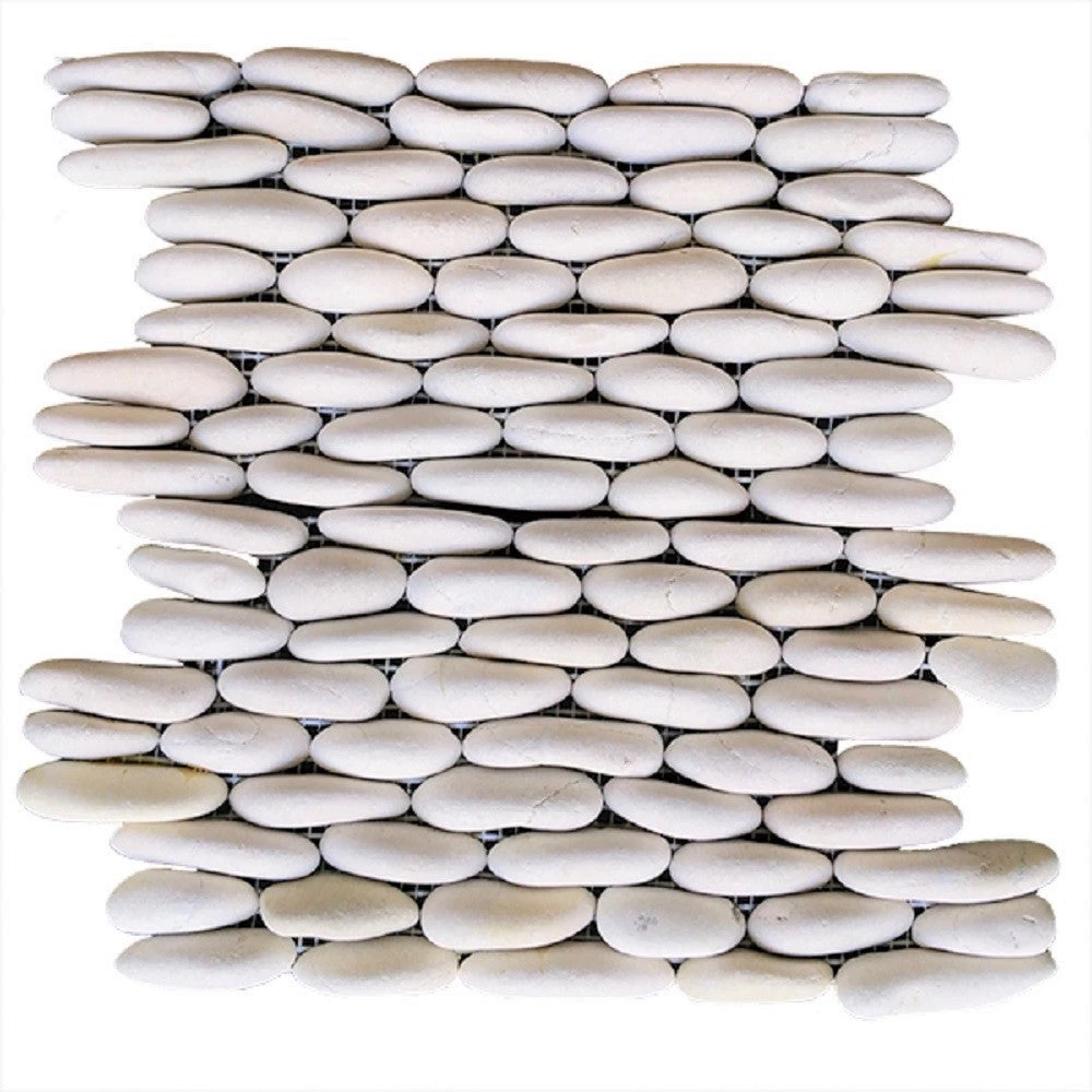 Rainforest White Stacked Stone Pebble Wall Tile 12" X 12" (5.0 Sq. Ft. / Case) 3 Rainforest White Stacked Stone Pebble Wall Tile 12" X 12" (5.0 Sq. Ft. / Case)