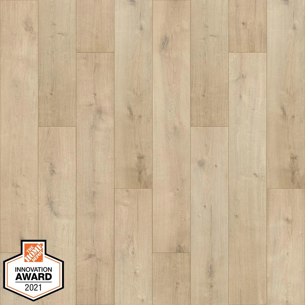 Defense+ 7.48 In. W Sun Veiled Oak Antimicrobial Waterproof Laminate Wood Flooring (549.64 Sq. Ft./pallet) 7 Defense+ 7.48 In. W Sun Veiled Oak Antimicrobial Waterproof Laminate Wood Flooring (549.64 Sq. Ft./pallet) - Image 5