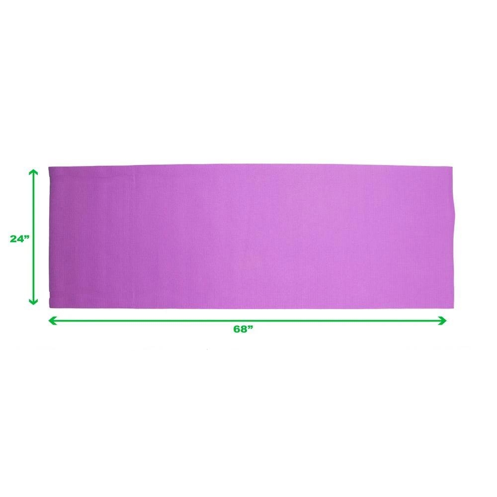All Purpose Extra Thick Purple Fitness & Exercise 24 In. X 68 In. Yoga Mat With Carrying Strap 7 All Purpose Extra Thick Purple Fitness & Exercise 24 In. X 68 In. Yoga Mat With Carrying Strap - Image 5