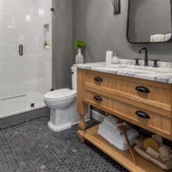 Merola Tile Crag Hexagon Black 11-1/8 In. X 11-1/8 In. X 8 Mm Slate Mosaic Tile -Flooring Shop 4d147deaf8b13fd66ed230e98b7bc003 1800x1800