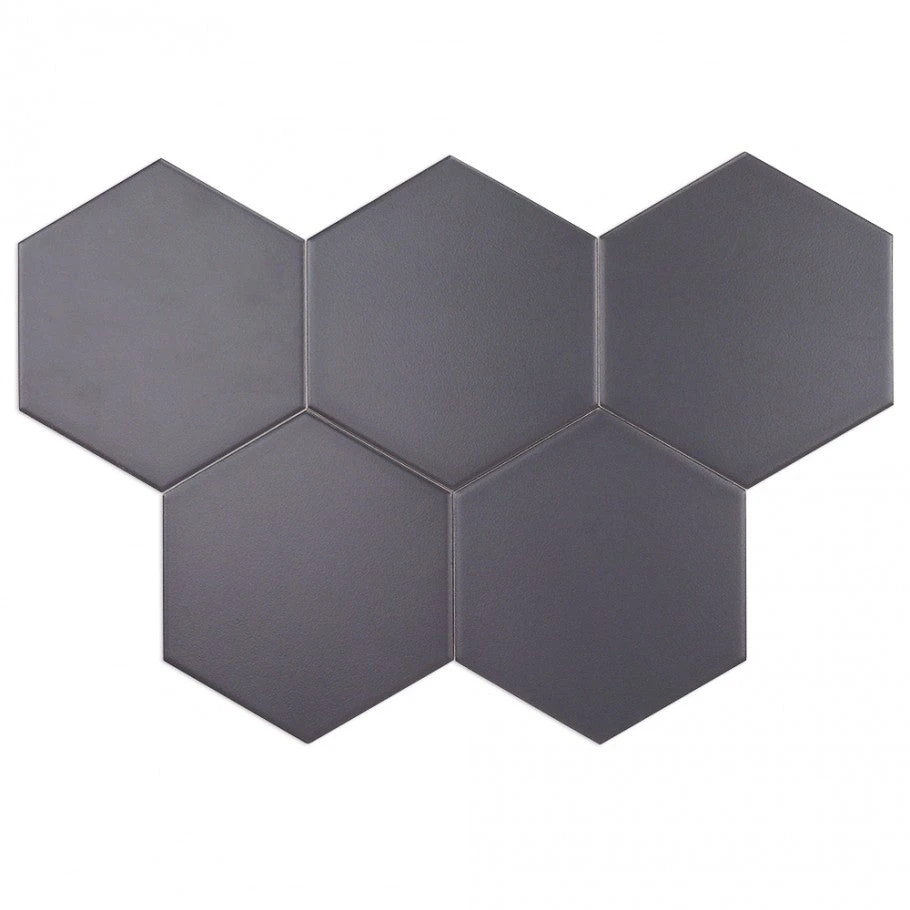 Magen Hex Dark Gray Matte Ceramic Hexagon Tile 7 Magen Hex Dark Gray Matte Ceramic Hexagon Tile - Image 5