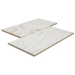 Daltile QuicTile 12 In. X 24 In. Calacatta Marble Polished Porcelain Locking Floor Tile (9.6 Sq. Ft. / Case) 27 Daltile QuicTile 12 In. X 24 In. Calacatta Marble Polished Porcelain Locking Floor Tile (9.6 Sq. Ft. / Case) -Flooring Shop 5d2a6d78733d4a2a7023c38219fd8734 1800x1800