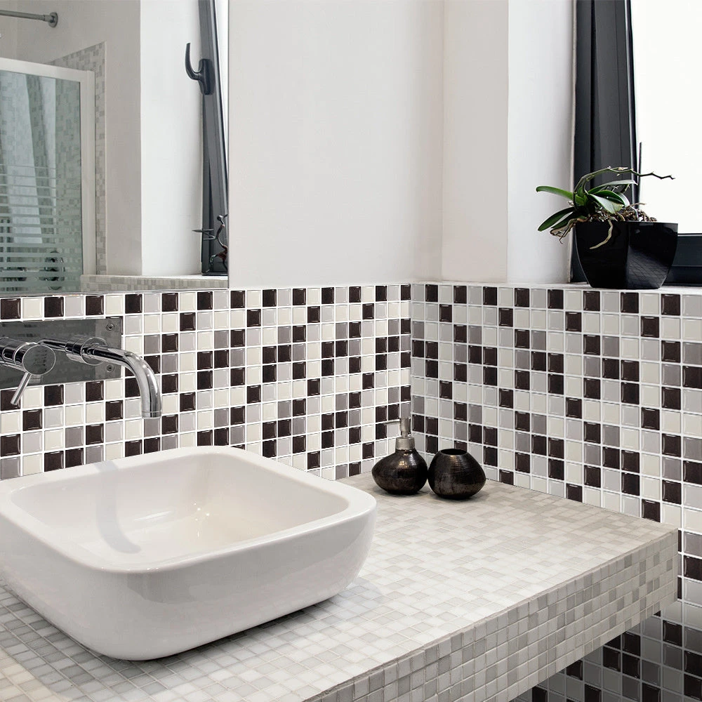 10/20 Pieces Backsplash Tile For Kitchen Mosaic Square Peel And Stick Tile, 3.94x3.94" 8 10/20 Pieces Backsplash Tile For Kitchen Mosaic Square Peel And Stick Tile, 3.94x3.94" - Image 6