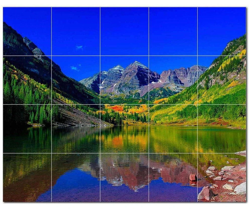 Lake Ceramic Tile Mural Kitchen Backsplash Bathroom Shower, 400717-L54 3 Lake Ceramic Tile Mural Kitchen Backsplash Bathroom Shower, 400717-L54