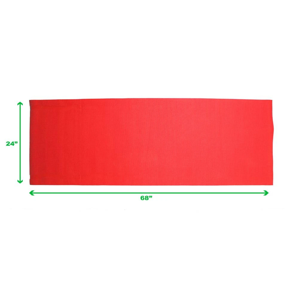 All Purpose Extra Thick Red Fitness & Exercise 24 In. X 68 In. Yoga Mat With Carrying Strap 7 All Purpose Extra Thick Red Fitness & Exercise 24 In. X 68 In. Yoga Mat With Carrying Strap - Image 5