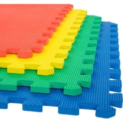 Foam Mat Floor Tiles, Interlocking EVA Foam Padding By Stalwart ? Soft Flooring For Exercising, Yoga, Camping, Kids, Babies, Playroom ? 4 Pack