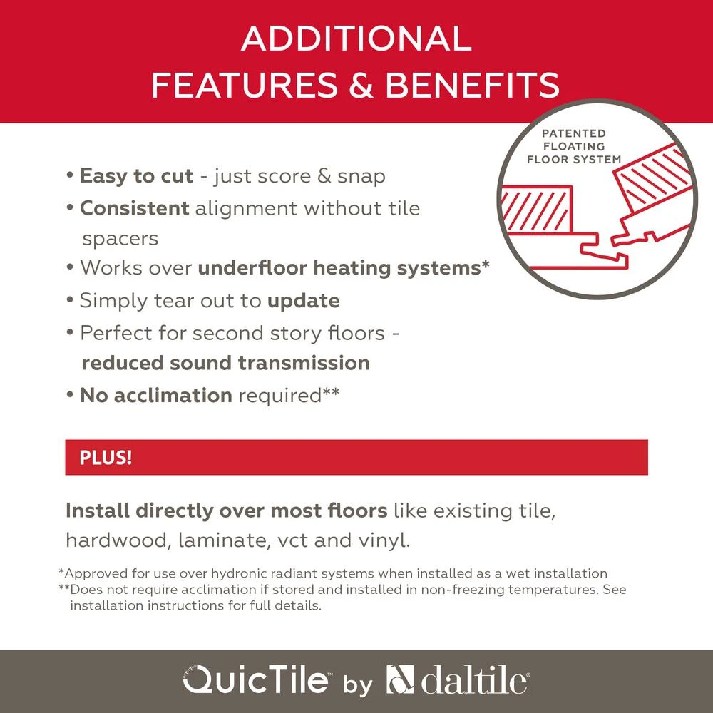 Daltile QuicTile 12 In. X 24 In. Calacatta Marble Polished Porcelain Locking Floor Tile (9.6 Sq. Ft. / Case) 15 Daltile QuicTile 12 In. X 24 In. Calacatta Marble Polished Porcelain Locking Floor Tile (9.6 Sq. Ft. / Case) - Image 13