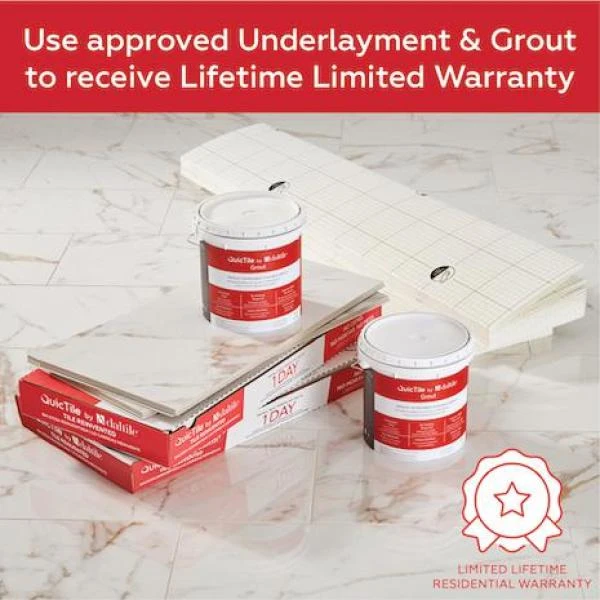 Daltile QuicTile 12 In. X 24 In. Calacatta Marble Polished Porcelain Locking Floor Tile (9.6 Sq. Ft. / Case) 6 Daltile QuicTile 12 In. X 24 In. Calacatta Marble Polished Porcelain Locking Floor Tile (9.6 Sq. Ft. / Case) - Image 4