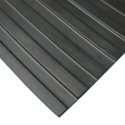 Rubber-Cal Corrugated Wide Rib 3 Ft. X 15 Ft. Black Rubber Flooring (45 Sq. Ft.)