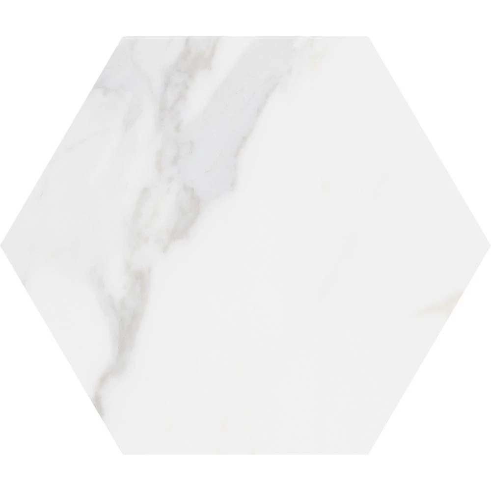 Toscana Carrara Hexagon 9 In. X 10 In. Matte Glazed Porcelain Floor And Wall Tile (8.06 Sq. Ft. / Case) 3 Toscana Carrara Hexagon 9 In. X 10 In. Matte Glazed Porcelain Floor And Wall Tile (8.06 Sq. Ft. / Case)