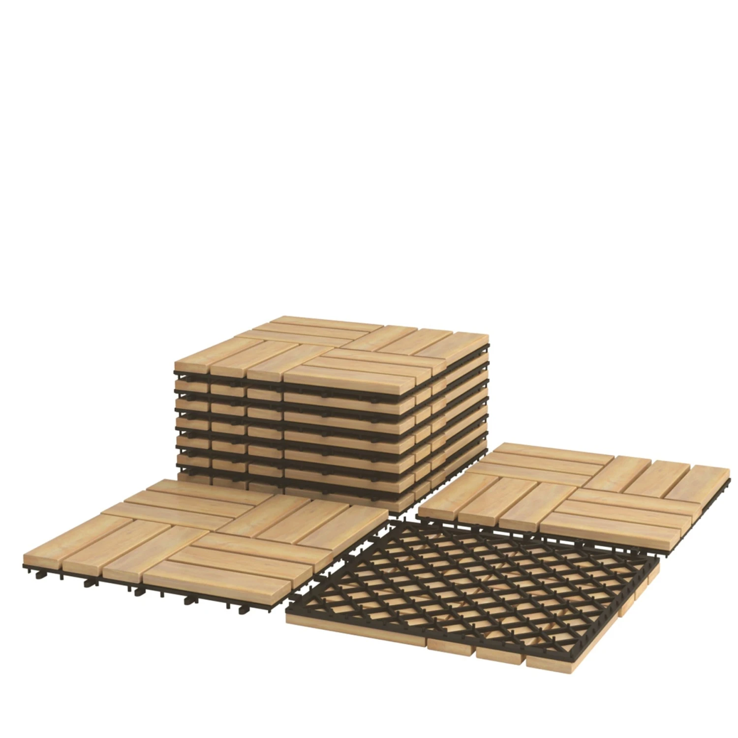 Giantex 40-Piece Acacia Wood Deck Tiles Patio Interlocking Floor Tiles 3 Giantex 40-Piece Acacia Wood Deck Tiles Patio Interlocking Floor Tiles