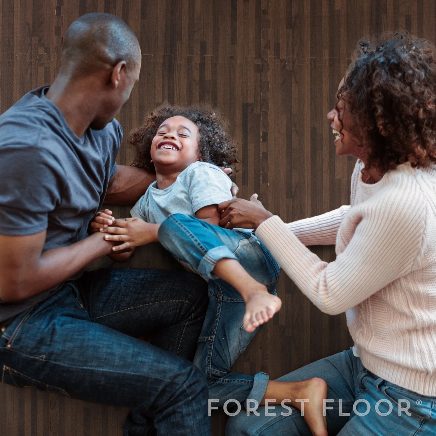 Forest Floor 5/8" Thick Printed Wood Grain Interlocking Foam Floor Mats, 16 Sq Ft (4 Tiles), Walnut 8 Forest Floor 5/8" Thick Printed Wood Grain Interlocking Foam Floor Mats, 16 Sq Ft (4 Tiles), Walnut - Image 6