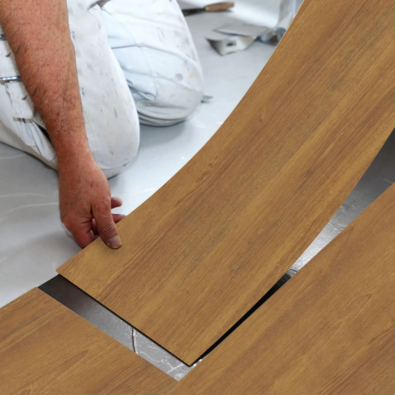 Self Adhesive Vinyl Floor Tiles Waterproof Stain Resistant Wall Tile , 118''x7.87" 4 Self Adhesive Vinyl Floor Tiles Waterproof Stain Resistant Wall Tile , 118''x7.87" - Image 2