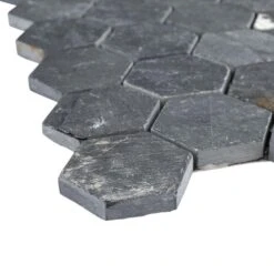 Merola Tile Crag Hexagon Black 11-1/8 In. X 11-1/8 In. X 8 Mm Slate Mosaic Tile -Flooring Shop d4d2b5fc1d52cea14ddb2d8b989f5490 1800x1800