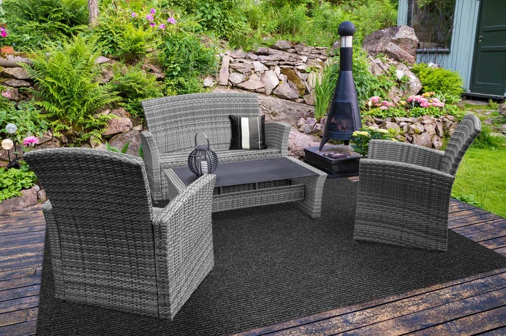 Heavy-Duty Ribbed Indoor/Outdoor Carpet With Rubber Marine Backing - Charcoal Black 6' X 10' - Several Sizes Available - Carpet Flooring For Patio, Porch, Deck, Boat, Basement Or Garage 8 Heavy-Duty Ribbed Indoor/Outdoor Carpet With Rubber Marine Backing - Charcoal Black 6' X 10' - Several Sizes Available - Carpet Flooring For Patio, Porch, Deck, Boat, Basement Or Garage - Image 6