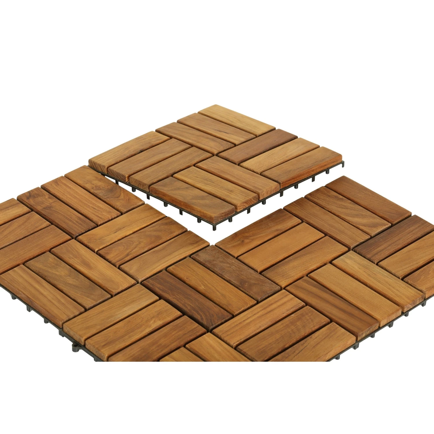 Bare Decor EZ-Floor Interlocking Flooring Tiles In Solid Teak Wood (Set Of 10) 6 Bare Decor EZ-Floor Interlocking Flooring Tiles In Solid Teak Wood (Set Of 10) - Image 4