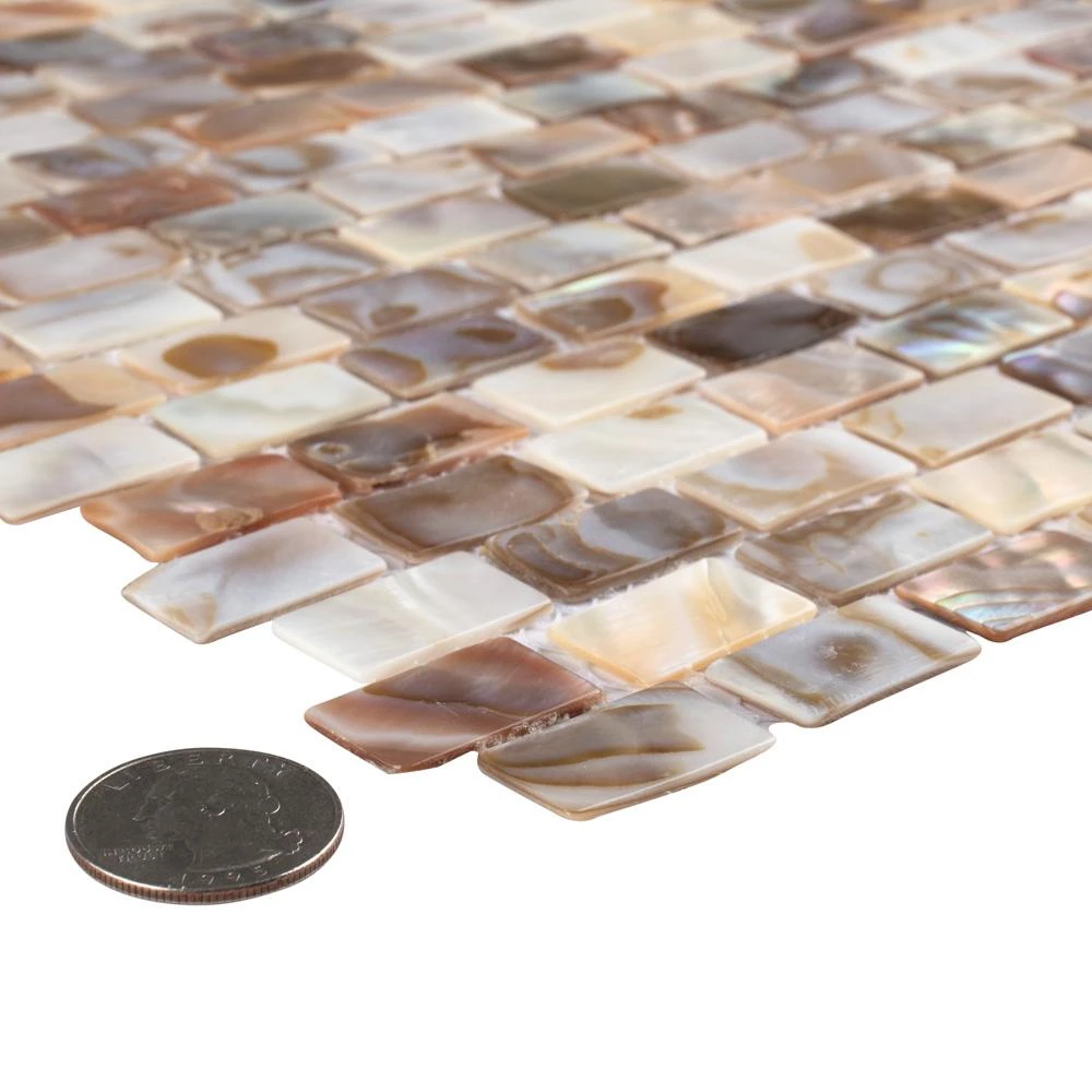 Merola Tile Conchella Subway Natural 12-1/4 In. X 12-1/2 In. X 2 Mm Natural Seashell Mosaic Tile 5 Merola Tile Conchella Subway Natural 12-1/4 In. X 12-1/2 In. X 2 Mm Natural Seashell Mosaic Tile - Image 3