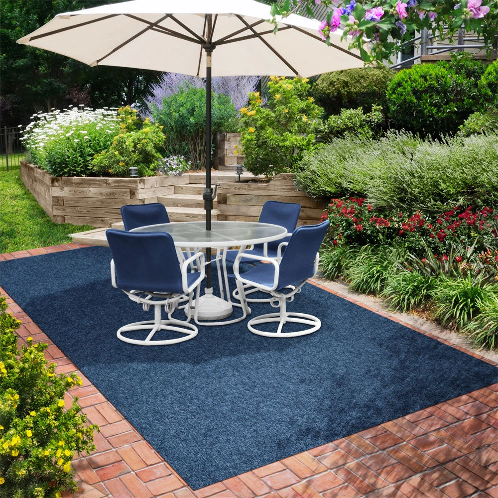 Indoor/Outdoor Carpet With Rubber Marine Backing - Blue 6' X 10' - Several Sizes Available - Carpet Flooring For Patio, Porch, Deck, Boat, Basement Or Garage 4 Indoor/Outdoor Carpet With Rubber Marine Backing - Blue 6' X 10' - Several Sizes Available - Carpet Flooring For Patio, Porch, Deck, Boat, Basement Or Garage - Image 3